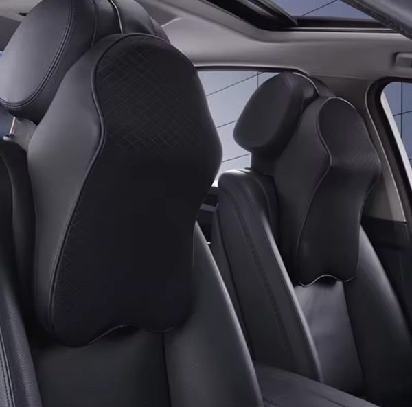 Pu Leather Car Neck Pillow 3d Memory Foam
